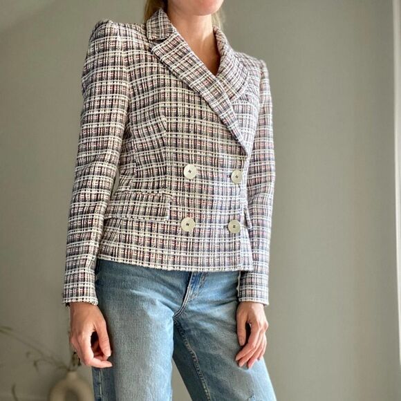 Zara Blazer Double Breasted Weaved Textured - Picture 6 of 9